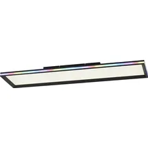 Selltec LED Panel Deckenleuchte, flach,dimmbar, schwarz mit RGB Laufbandumrandung
