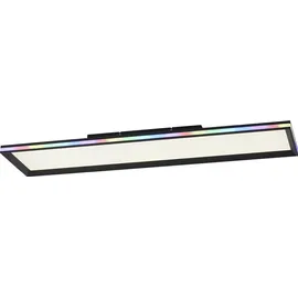 Selltec LED Panel Deckenleuchte, flach,dimmbar, schwarz mit RGB Laufbandumrandung