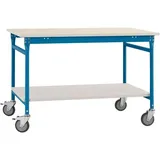 Manuflex Beistelltisch Melamin 750 x 500 x 850 mm Brillantblau
