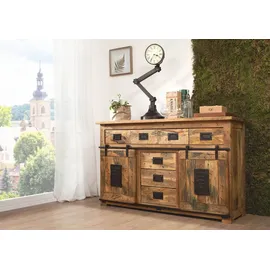 Massivmoebel24 Sideboard 150 x 90 x 45 cm Beige / Braun