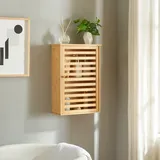 [en.casa] Bad-Hängeschrank, Natur, Holz, Bambus, Rechteckig, 37x54.5x16 cm, Badezimmer, Badezimmerschränke, Hängeschränke