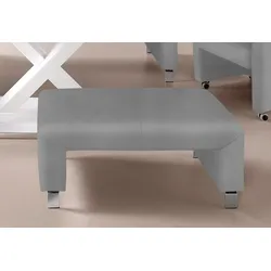 Polsterhocker EXXPO - SOFA FASHION "Intenso, Hocker, modern, wahlweise in Leder oder Textil", grau (hellgrau), B:100cm H:50cm T:53cm, NaturLeder, Strukturstoff (Zusammensetzung: Polyester 100%), Luxus-Microfaser (Zusammensetzung: Aufgeflockte 100% Polyester Schicht mit Prägung), Cord (Zusammensetzung: Polyester 100%), Hocker, hohe Bodenfreiheit, frei im Raum stellbar, hoher Sitzkomfort