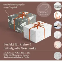 Dabelino Geschenkpapier Set Weihnachten: Eisbär (schwarz, weiß) für Kinder