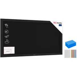ALLboards Kreidetafel mit schwarzem lackiertem Holzrahmen 120x60cm, Schwarz, Schreibtafel, Kreide, Kreidetafel wand, Tafel gastronomie, Wandtafel für Gastronomie