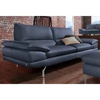 CALIA ITALIA 3-Sitzer Dave, italienisches Designsofa, mit erstklassigem Sitzkomfort, in zwei Lederqualitäten und toller Detailverarbeitung blau