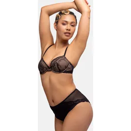 DORINA Damen Chloe 2er-Pack Demi-BH Set – Leicht Gepolsterte Bügel-BHS mit Floraler Spitze und Weichem Mikrogewebe, Verstellbare Träger, Schwarz und Rosa - 90C