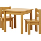 Hoppekids Kindersitzgruppe »MADS Kindersitzgruppe«, (Set, 3 tlg., 1 Tisch, 2 Stühle), in vielen Farben, mit zwei Stühlen, gelb