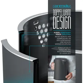 Arendo Wasserkocher 1,5 l Grau