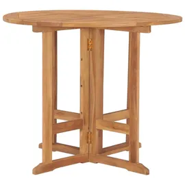 vidaXL Klappbarer Garten-Esstisch Ø90x75 cm Massivholz Teak