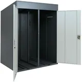 MCW Fahrradgarage 2er-Fahrradbox abschließbar Metall 213x158x125 cm ~ Anthrazit/Hellgrau