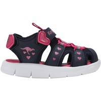 KangaROOS Jungen Mädchen K-Mini Sandale, dk Navy/Daisy pink, 22 EU