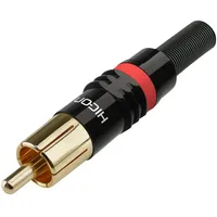 HICON HI-CM03-RED Cinch-Steckverbinder Stecker, gerade Polzahl: 2 Schwarz, Rot
