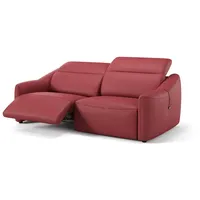 Sofanella 2-Sitzer Leder Bellagio, Relaxsofa, Designsofa, Designer Couch, Italienisches Sofa, 2er Sofa rot