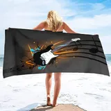SUBURU Gitarre Strandtuch Groß 150x200 cm, Weich Schnell Trocknen Microfaser Handtücher, 3D Strandhandtuch Gitarre Badetuch Strandlaken Handtuch, Herren Frauen Badetücher