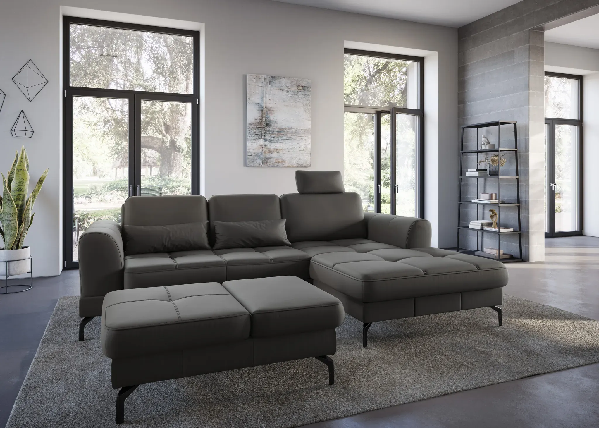 Sofakissen SIT & MORE "Bendigo", braun (mokka), B:65cm H:25cm T:10cm, Polsterauflagen, Sofa-Zubehör Deko-Kissen Sofakissen, im 2-er Set