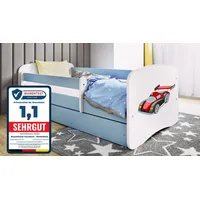 raumhirsch furniture Kinderbett Rennwagen 80 x 180 cm Holzwerkstoff blau
