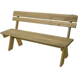 Mendler Gartenbank HWC-L66, Sitzbank Holzbank Parkbank, Gastronomie-Qualität, Massiv-Holz 148cm - natur