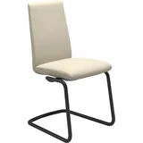 Polsterstuhl STRESSLESS "Laurel", beige (cream batick, schwarz matt), B:53cm H:92cm T:59cm, Leder BATICK: BATICK ist ein leicht korrigiertes, durchgefärbtes und genarbtes Möbelleder, bei dem die meisten Unebenheiten und Spuren in der Regel entfernt wurden., Stühle, Polsterstuhl, Low Back, Größe M, mit Beinen aus Stahl in Schwarz matt