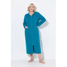 Ulla Popken Damen große Größen Übergrößen Plus Size Bademantel, 2-Wege-Zipper, Frottee, kuschelweich - 74-76