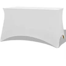 vidaXL Tischhusse Stretch Weiß 183 x 76 x 74 cm 2er Set