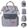 KIKKABOO Wickeltasche Myla Rucksack, Wickelunterlage, abnehmbare Abzeichen Dino grau