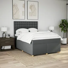 vidaXL Boxspringbett 140 x 200 cm Dunkelgrau