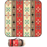 Treer Picknickdecke Wasserdicht isoliert Campingdecke Stranddecke Böhmischer Stil Faltbar Klein Groß Picknickmatte, für Outdoor Strand Camping Wandern Ausflüge (100x150 cm,Stil 1)
