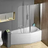 Raumspar Badewanne Tigra mit Duschzone 150x75cm, rechts, weiss, Komplett-Set
