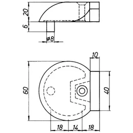DENI Türstopper Naturfarbig 60 mm