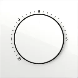 Gira Abdeckung, Thermostat, reinweiß, glänzend, Skala, 2702112