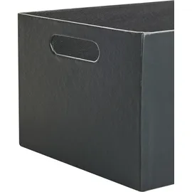 Beliani Aufbewahrungsbox 3er Set LARSA Kunstleder Graphitgrau