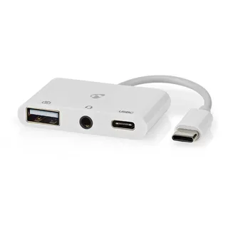 Nedis USB 2.0 - USB-CTM Buchse USB-A Buchse USB-CTM Buchse 3.5 mm Buchse, 480 Mbps