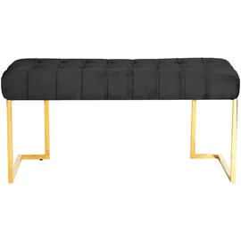 Kayoom Hockerbank, Schwarz, Gold, Metall, Kunststoff, 47x48x100 cm, Bsci, Esszimmer, Bänke, Sitzbänke