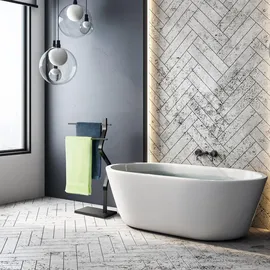 Relaxdays Handtuchständer geknicktes Design Schwarz
