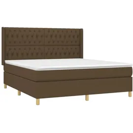 vidaXL Boxspringbett mit Matratze & LED Dunkelbraun 180x200 cm Stoff