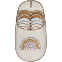 ONVAYA® ABS Gästepantoffel | Regenbogen mit Herz | 6er Set | Antirutsch Sohle | Hausschuhe | Filzpantoffel | Gr. 36-45 Gästehausschuhe - 36/45 EU