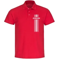 multifanshop Poloshirt - Leverkusen - Streifen - Druck weiß - Polo