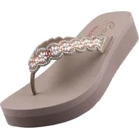 Skechers Vinyasa - Happy Spring Damen Zehentrenner in Grau, Größe 40 - Beige - 40
