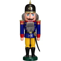 Seiffener Volkskunst Nussknacker Soldat blau Größe 37 cm