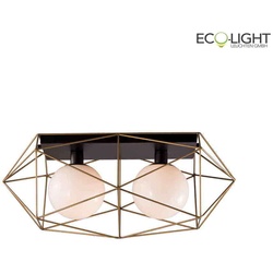 ECO-Light Deckenleuchte ABRAXAS, 2-flammig, 2*E27, max. 60W, IP20, aus Metall, in gold ECO-I-ABRAXAS-PL2-ORO