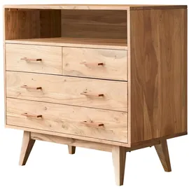 Tikamoon Highboard 4 Schubladen  Akazienholz  Schlafzimmer  beige
