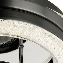 GLOBO Lighting - Deckenleuchte Kristalle Modern Kristallleuchte Wohnzimmer Decke Deckenlampe Chrom, rund, 1x LED 18w 1510lm Neutralweiß, Dxh 28x11,2 cm