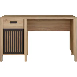 Forte Schreibtisch "Jytana", mauvella eiche, mauvella eiche, mauvella eiche, B:125cm H:72,3cm T:56,5cm, Tische, Schreibtisch, B/H/T 125/72,3/56,5 cm, Lamellenfront
