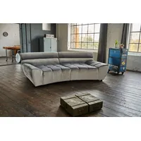 KAWOLA Big Sofa NERLA Stoff Velvet Silber