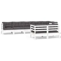vidaXL Garten-Lounge-Set 8-tlg. weiß