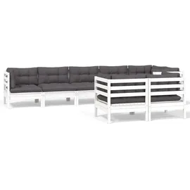 vidaXL Garten-Lounge-Set 8-tlg. weiß