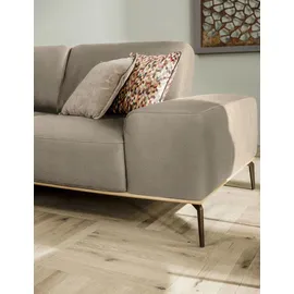 W.Schillig Eckcouch Leder 3-Sitzer Beige