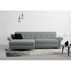 Ecksofa INOSIGN "Maredo L-Form", grau, B:284cm H:89cm T:179cm, 100% Polyester, Sofas, Federkern, wahlweise auch mit Kopfteil- und Armlehnverstellung