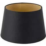 QAZQA Baumwolllampenschirm schwarz 25/20/16 mit Goldenem Interieur,