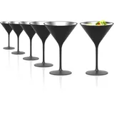 Stölzle Lausitz Elements Cocktailschalen 6er Set Schwarz-Silber
